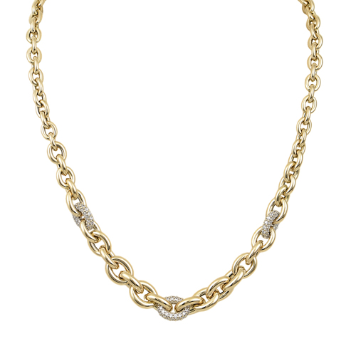 Καδένα χονδρός κρίκος ντεγκραντέ με ζιργκόν