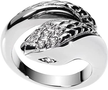 Δαχτυλίδι φίδι με λευκές πέτρες ζιργκόν