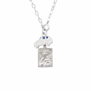 Φυλαχτό αυτοκινήτου παναγίτσα με ματάκι και αυτοκινητάκι