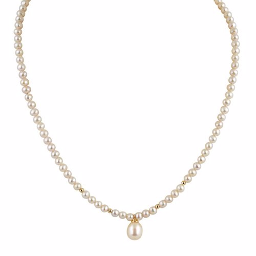 Κολιέ με μαργαριτάρια και χρυσές μπίλιες