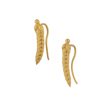 Σκουλαρίκια στάχυ από επιχρυσωμένο ασήμι 925