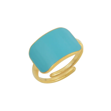 Δαχτυλίδι πλατύ με τυρκουάζ σμάλτο