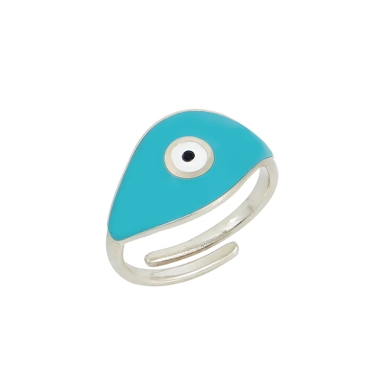 Δαχτυλίδι μάτι με τυρκουάζ σμάλτο