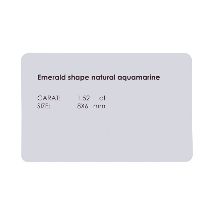 Emerald shape natural aquamarine 1.52ct size: 8x6mm