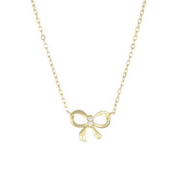 Κολιέ ασημένιο φιόγκος επίχρυσος