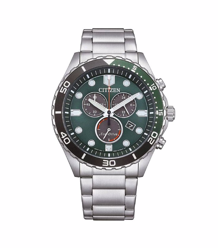 Roloi Citizen AT2561-81X Chrono  ECO DRIVE 100M Chronograph Silver Stainless Steel Bracelet