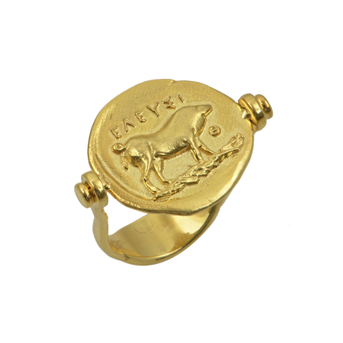 Δαχτυλίδι ασημένιο επίχρυσο διπλής όψης