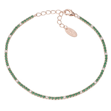 Βραχίολι ασημένιο ριβιέρα ροζ