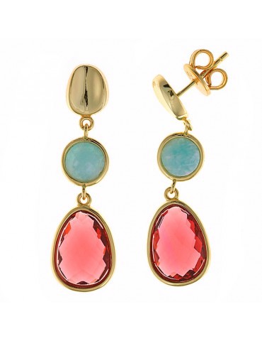 Σκουλαρίκια ασημένια κρεμαστά με πέτρες