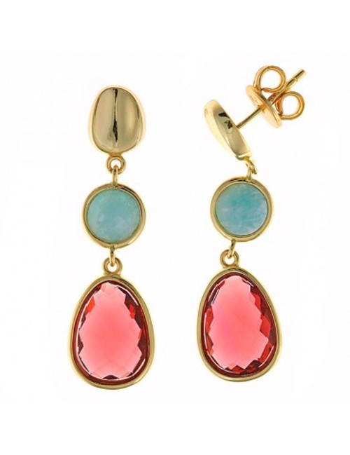 Σκουλαρίκια ασημένια κρεμαστά με πέτρες