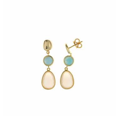 Σκουλαρίκια ασημένια κρεμαστά με πέτρες