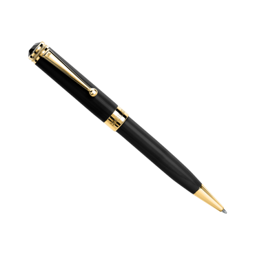 Στυλό Morellato σε μεταλλικη και μαύρη επιφάνεια και επίχρυσα μέρη