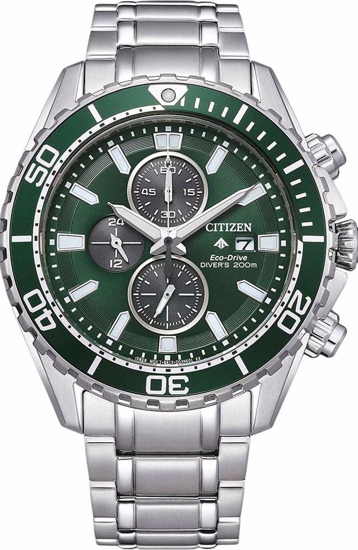 Roloi Citizen CA0820-50X Chrono  ECO DRIVE 200M Chronograph Silver Stainless Steel Bracelet