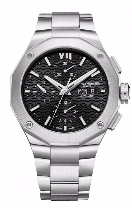 Ανδρικό Ρολόι baume & mercier MOA10624  Riviera με μάυρο καντράν χρονογράφος