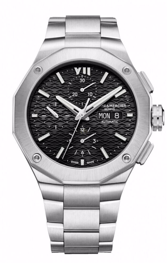 Andriko Roloi baume & mercier MOA10624  Riviera me mavro kantran xronogafos
