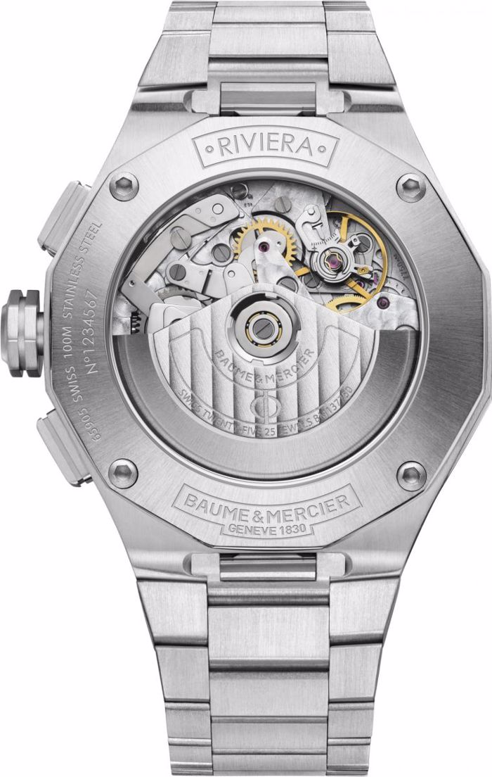 Andriko Roloi baume & mercier MOA10624  Riviera me mavro kantran xronogafos