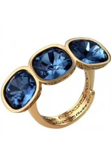 Δαχτυλίδι ρυθμιζόμενο με τετράγωνες london blue πέτρες ζιργκόν