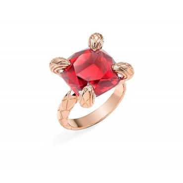 Δαχτυλίδι με τετράγωνη κόκκινη πέτρα ζιργκόν
