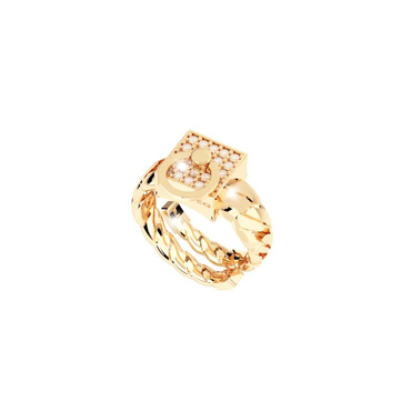 Δαχτυλίδι ρυθμιζόμενο με τετράγωνο μοτίφ