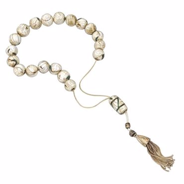 Κομπολόι από απολυθωμένο όστρακο με τιρκουάζ