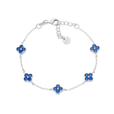 Βραχιόλι απο ασήμι με μοτιφ σταυρουδάκια με μπλε πέτρες